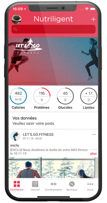 nutriligent home screenshot letsgo fitness